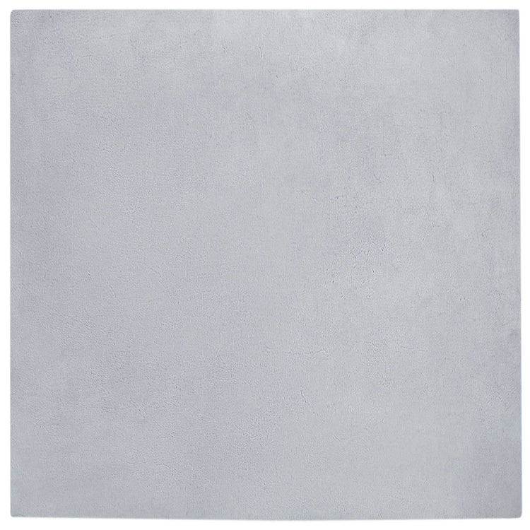 VidaXL tapis en fausse fourrure de lapin gris huile 240 x 240 cm polyester