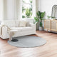 Vidaxxl tapis en fausse fourrure de lapin gris huile ø 200 cm polyester