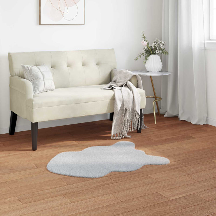 VidaXL tapis en fausse fourrure de lapin gris huile 50 x 80 cm polyester