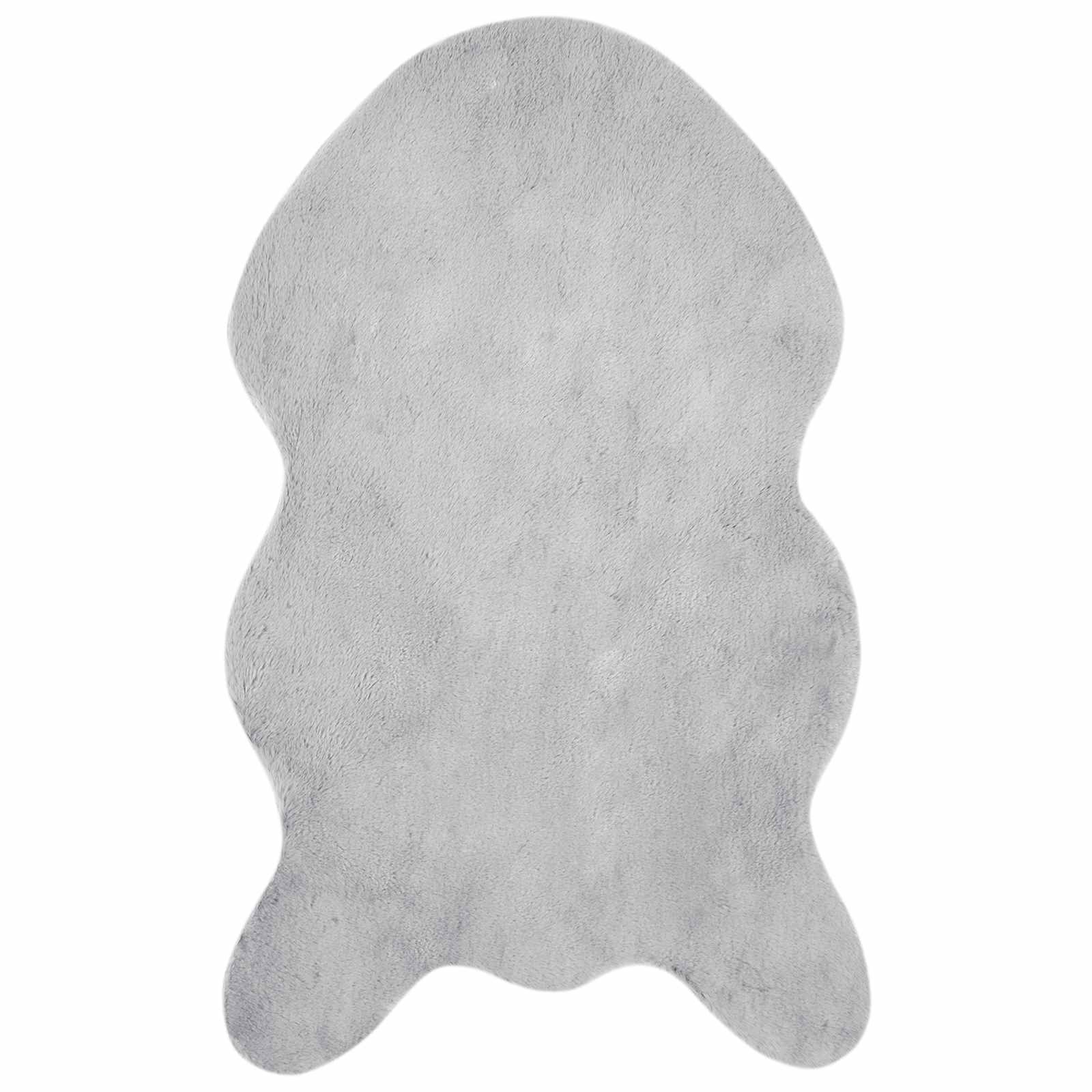 VidaXL tapis en fausse fourrure de lapin gris huile 50 x 80 cm polyester