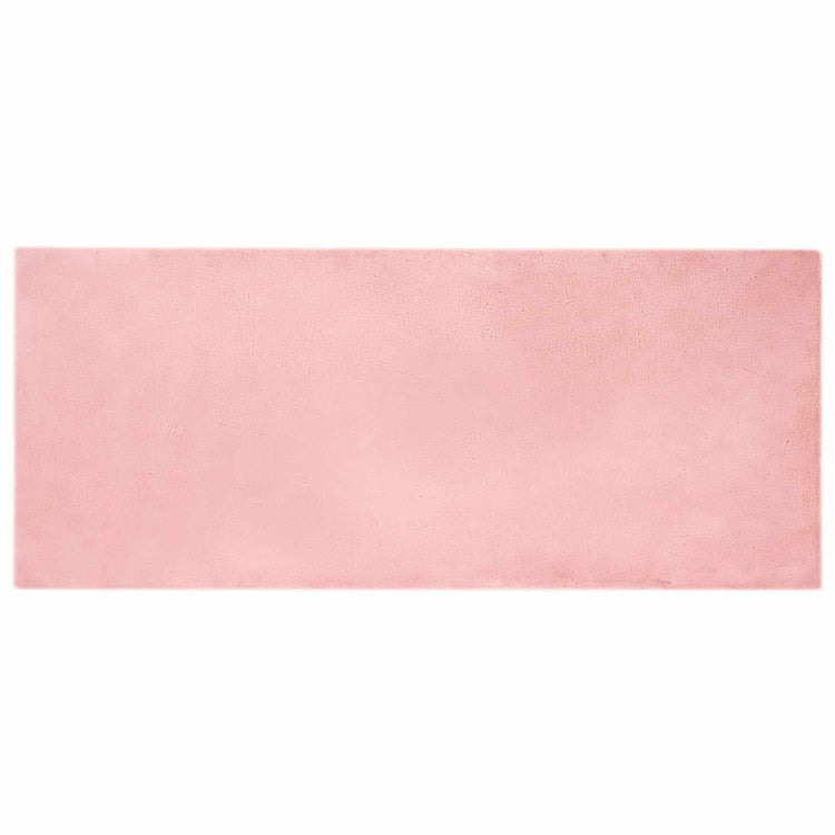 VidaXL tapis en fausse fourrure de lapin rose huile 80 x 200 cm polyester