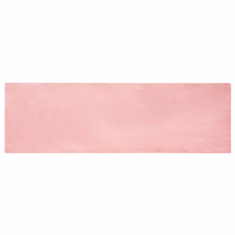 VidaXL tapis en fausse fourrure de lapin rose huile 80 x 250 cm polyester