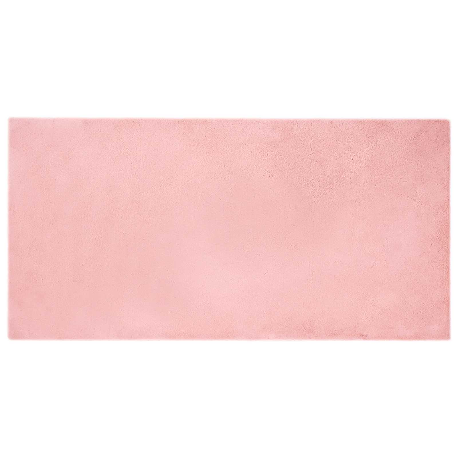 VidaXL tapis en fausse fourrure de lapin rose huile 100 x 200 cm polyester