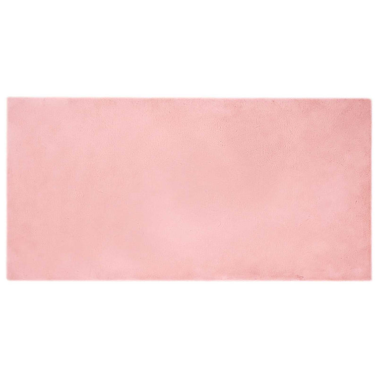 VidaXL tapis en fausse fourrure de lapin rose huile 100 x 200 cm polyester