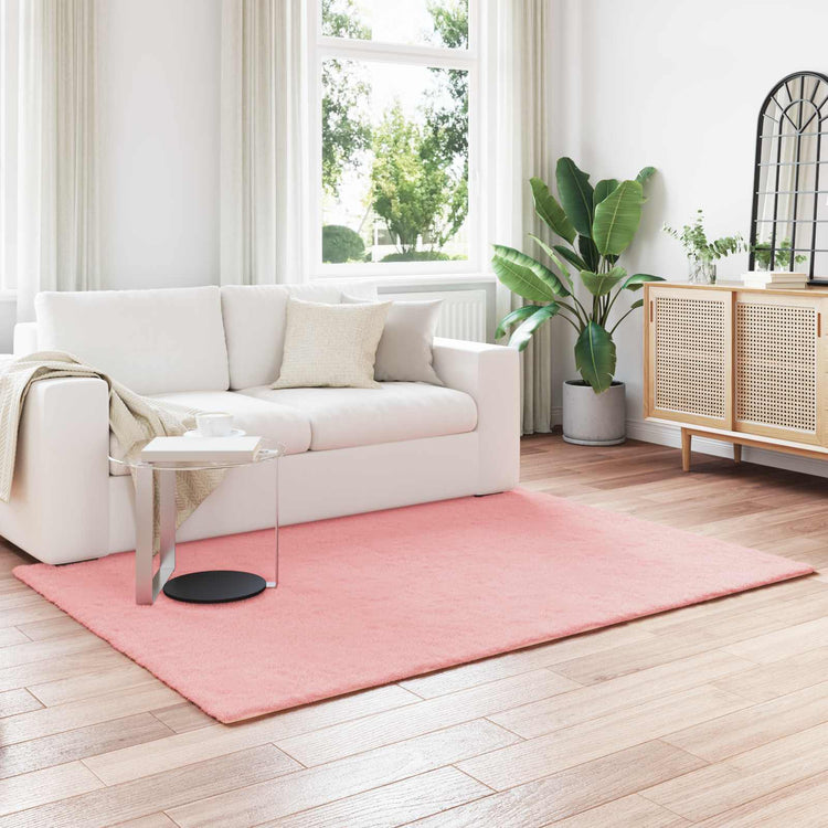 Vidaxxl tapis en fausse fourrure de lapin rose huile 120 x 170 cm polyester