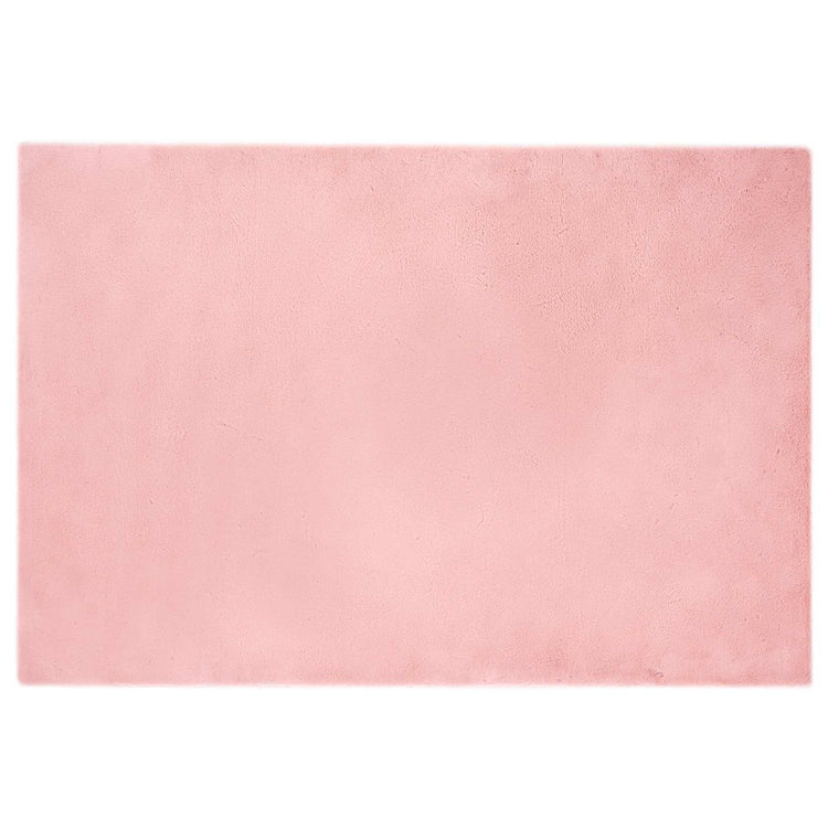 Vidaxxl tapis en fausse fourrure de lapin rose huile 120 x 170 cm polyester