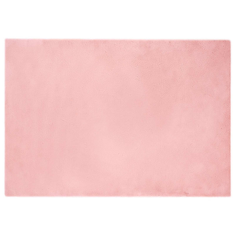 VidaXL tapis en fausse fourrure de lapin rose huile 140 x 200 cm polyester