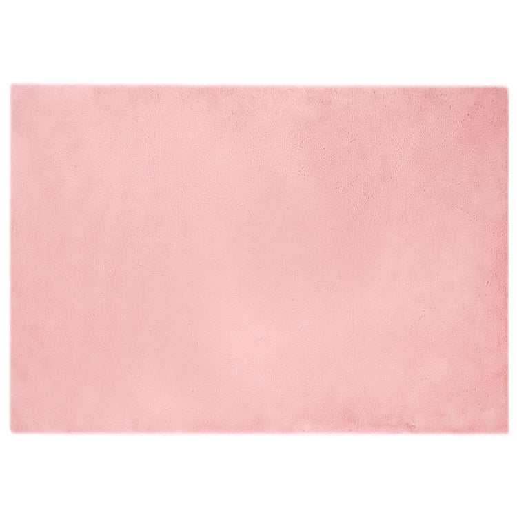 VidaXL tapis en fausse fourrure de lapin rose huile 160 x 230 cm polyester