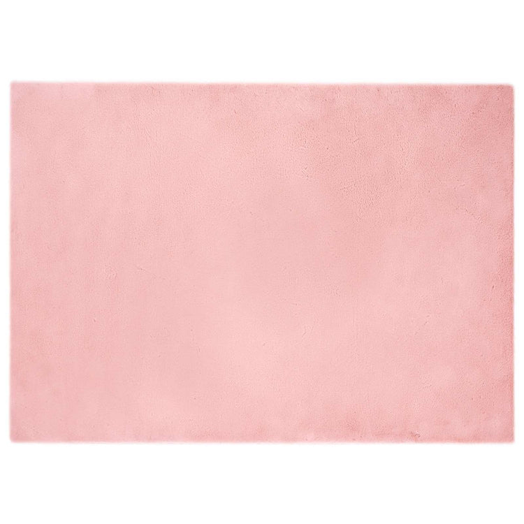 VidaXL tapis en fausse fourrure de lapin rose huile 200 x 280 cm polyester