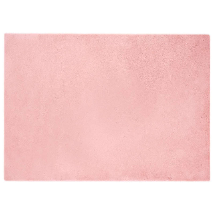 VidaXL tapis en fausse fourrure de lapin rose huile 240 x 340 cm polyester