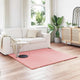 VidaXL tapis en fausse fourrure de lapin rose huile 120 x 120 cm polyester