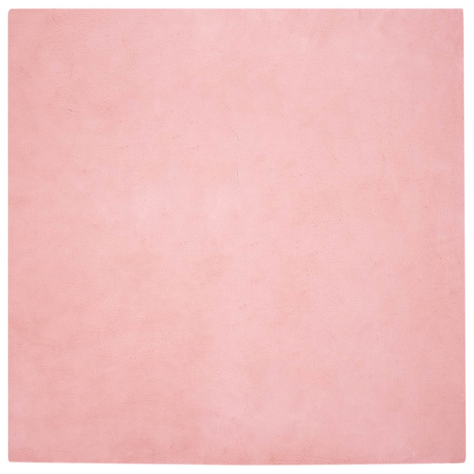 VidaXL tapis en fausse fourrure de lapin rose huile 200 x 200 cm polyester