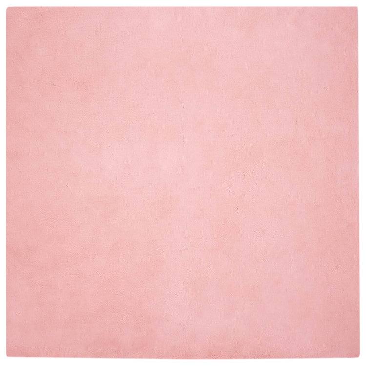 VidaXL tapis en fausse fourrure de lapin rose huile 240 x 240 cm polyester