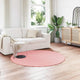 Vidaxxl tapis en fausse fourrure de lapin rose huile ø 200 cm polyester