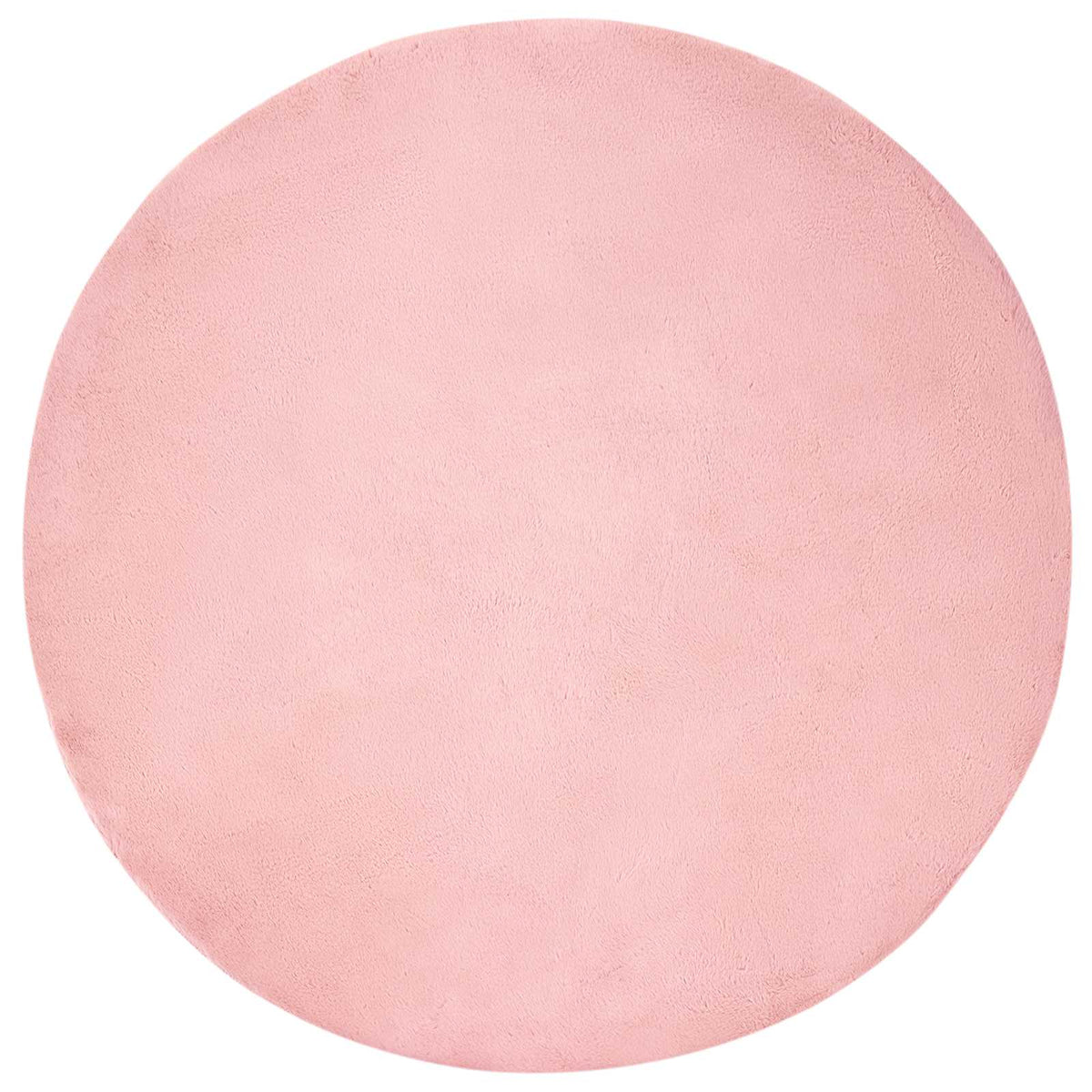 Vidaxxl tapis en fausse fourrure de lapin rose huile ø 200 cm polyester