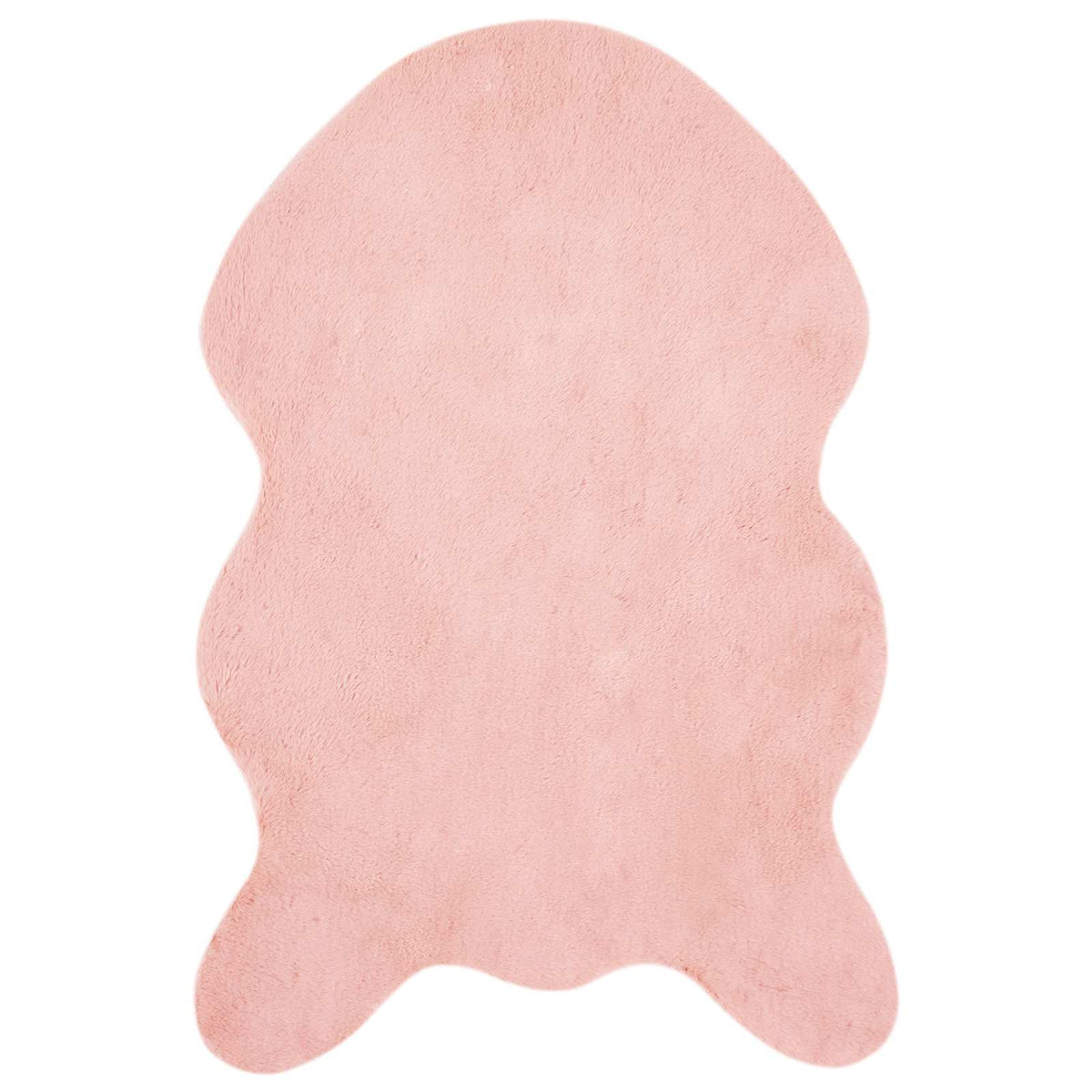 VidaXL tapis en fausse fourrure de lapin rose huile 60 x 90 cm polyester