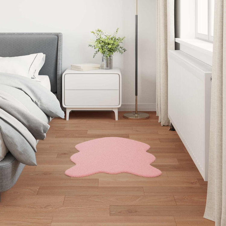 VidaXL tapis en fausse fourrure de lapin rose huile 80 x 120 cm polyester