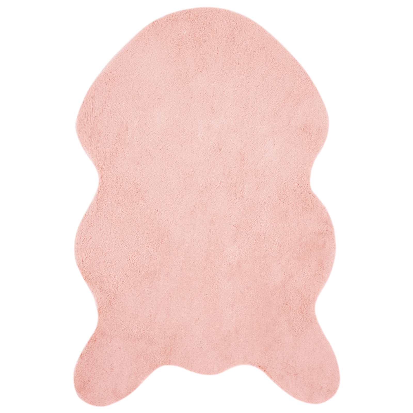 VidaXL tapis en fausse fourrure de lapin rose huile 80 x 120 cm polyester