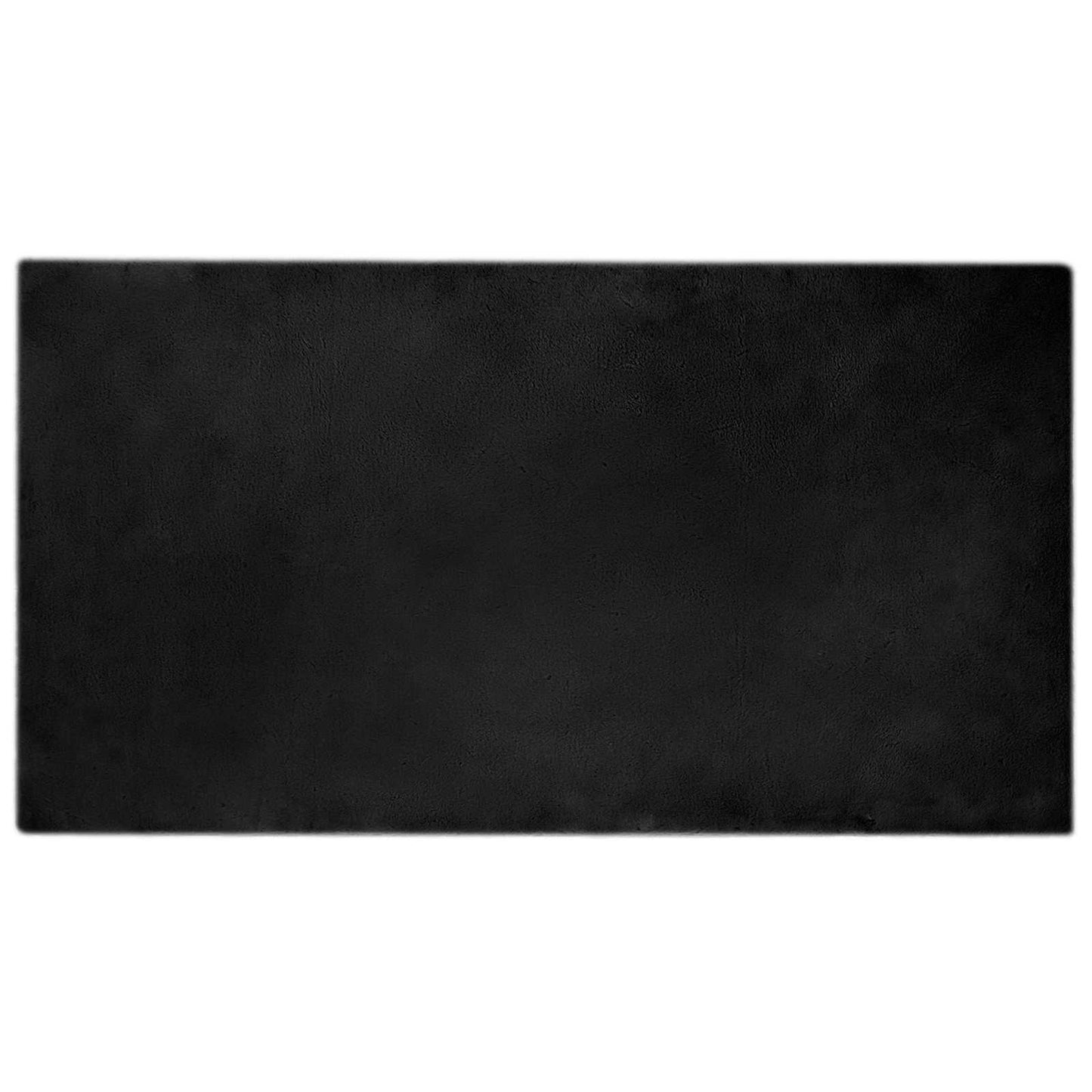 VidaXL tapis en fausse fourrure de lapin huile noir 60 x 110 cm polyester