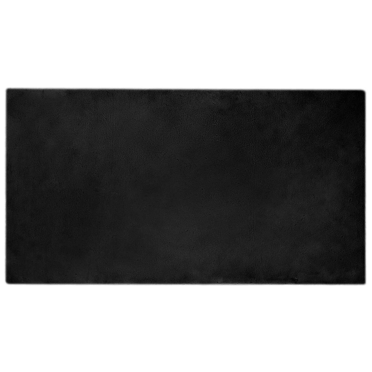 VidaXL tapis en fausse fourrure de lapin huile noir 60 x 110 cm polyester