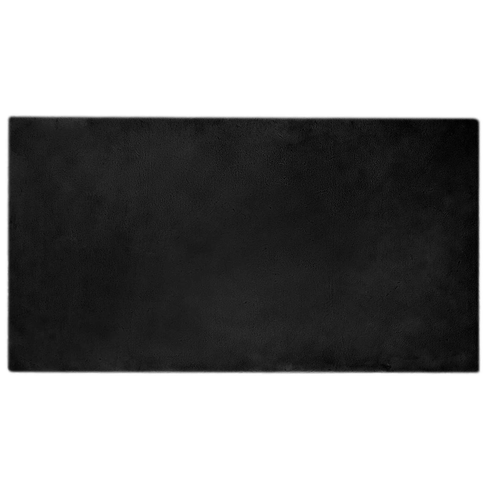 VidaXL tapis en fausse fourrure de lapin huile noir 80 x 150 cm polyester