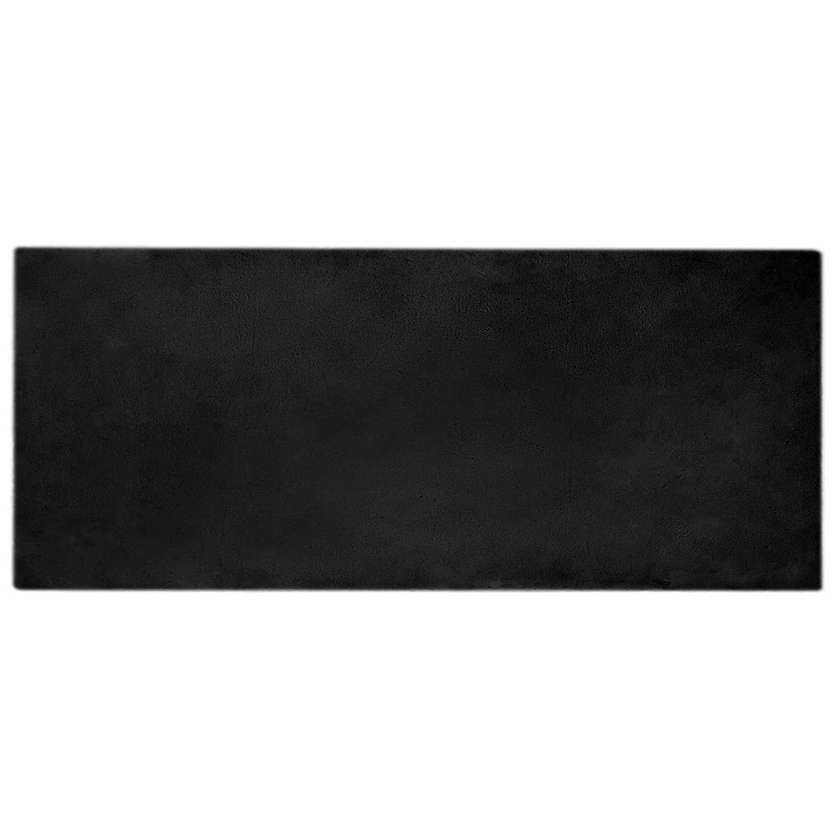 VidaXL tapis en fausse fourrure de lapin huile noir 80 x 200 cm polyester