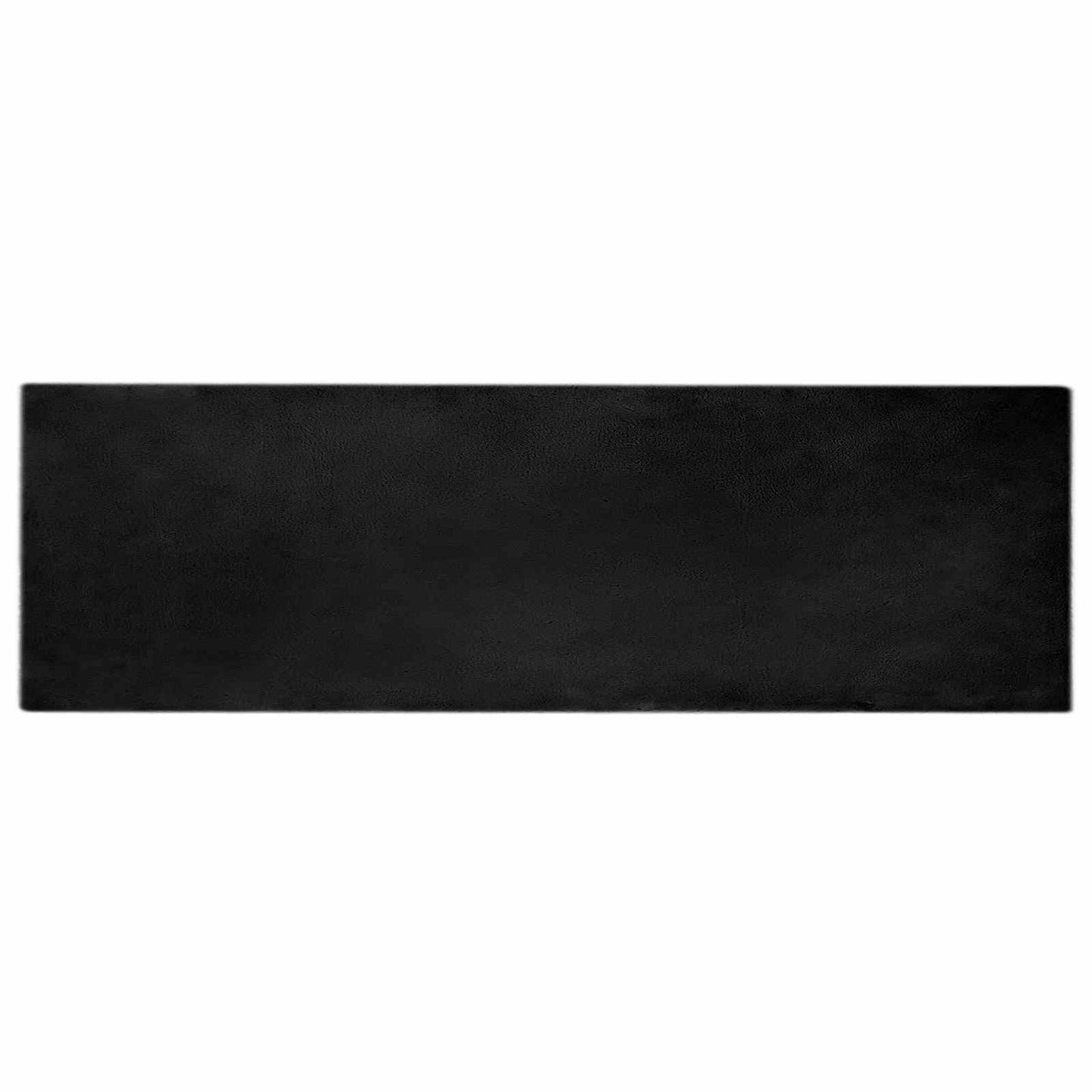 VidaXL tapis en fausse fourrure de lapin huile noir 80 x 250 cm polyester