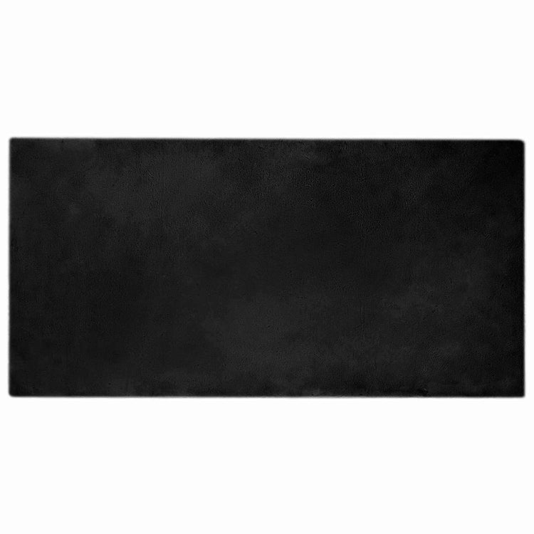 VidaXL tapis en fausse fourrure de lapin huile noir 100 x 200 cm polyester