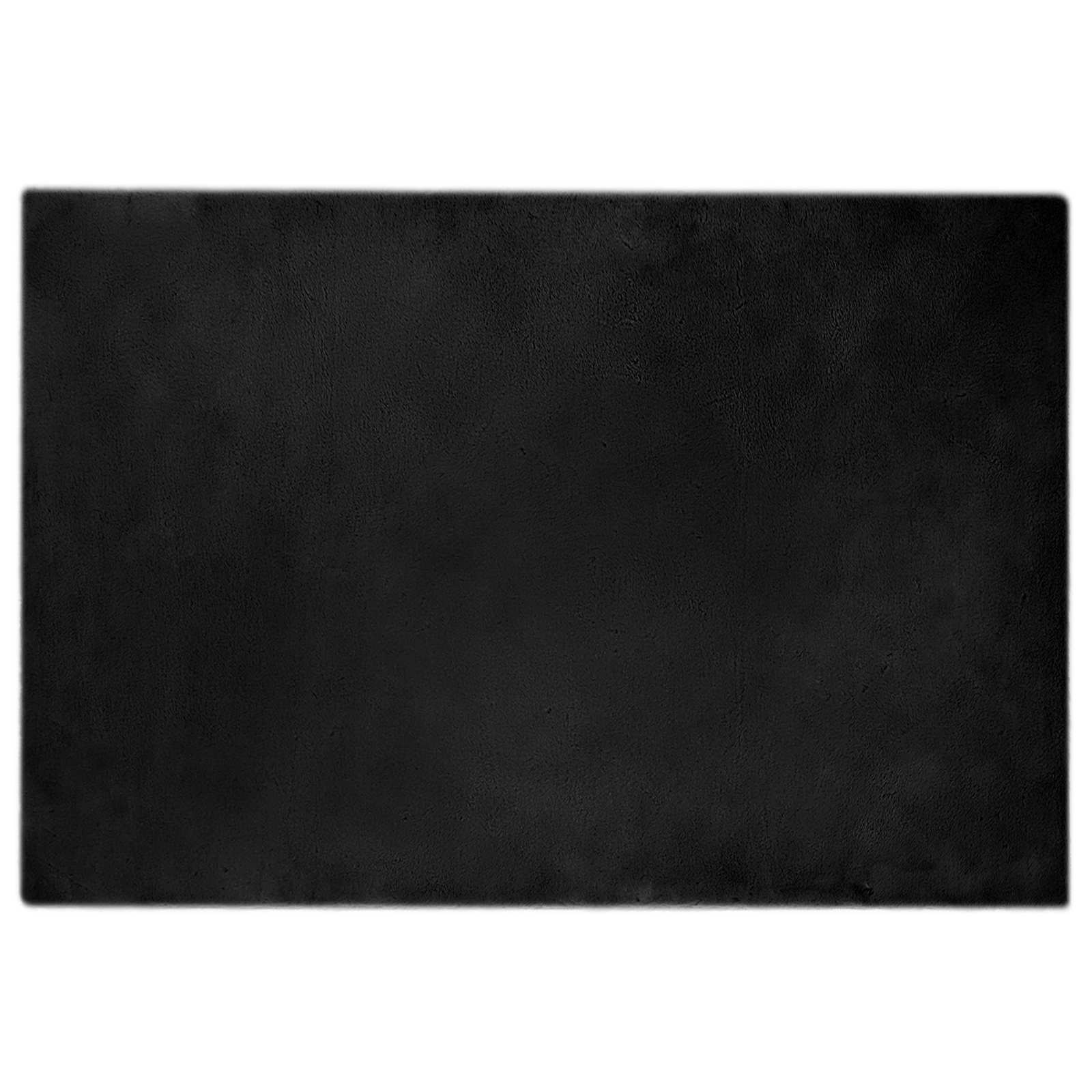 VidaXL tapis en fausse fourrure de lapin huile noir 120 x 170 cm polyester