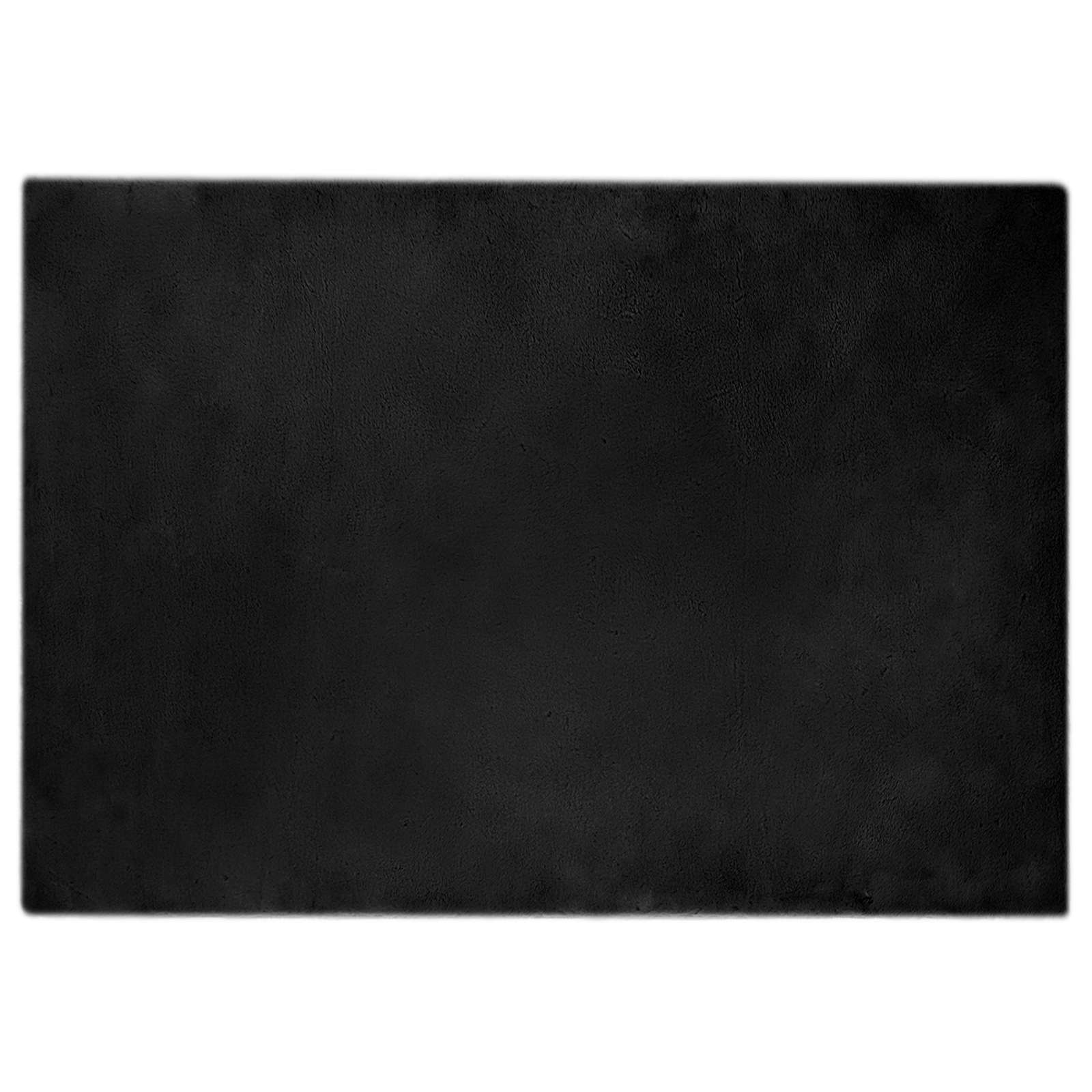 VidaXL tapis en fausse fourrure de lapin huile noir 140 x 200 cm polyester