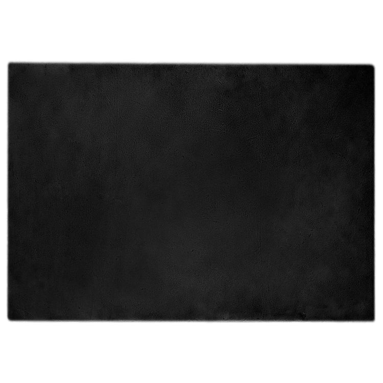 VidaXL tapis en fausse fourrure de lapin huile noir 140 x 200 cm polyester