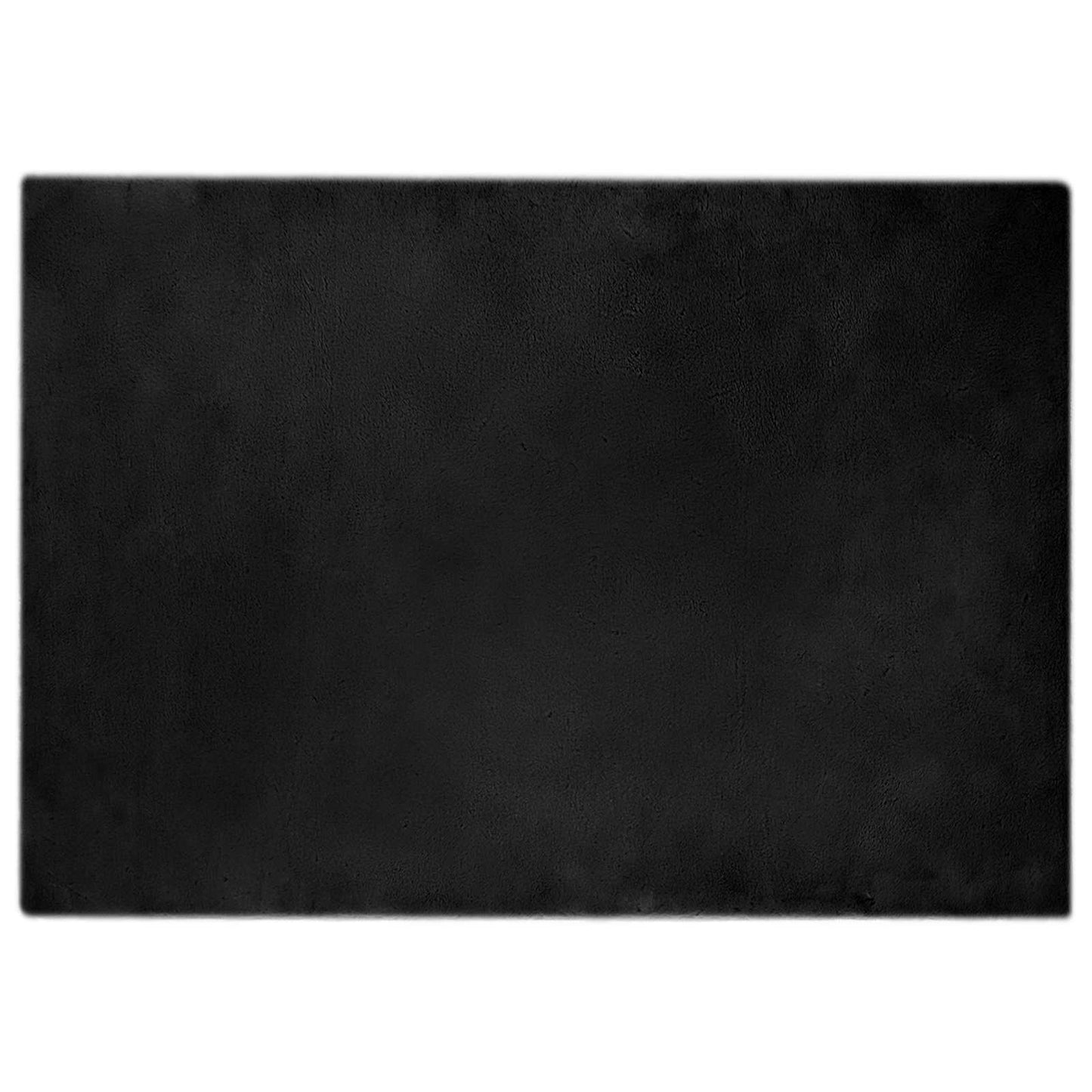 VidaXL tapis en fausse fourrure de lapin Olite noir 160 x 230 cm polyester