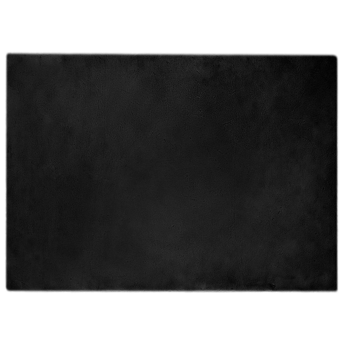 VidaXL tapis en fausse fourrure de lapin huile noir 240 x 340 cm polyester