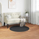 Vidaxl tapis en fausse fourrure de lapin huile noir ø 80 cm polyester