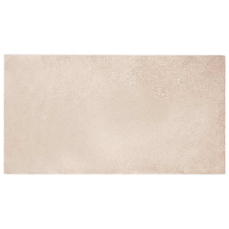 VidaXL tapis en fausse fourrure de lapin taupe huileux 60 x 110 cm polyester