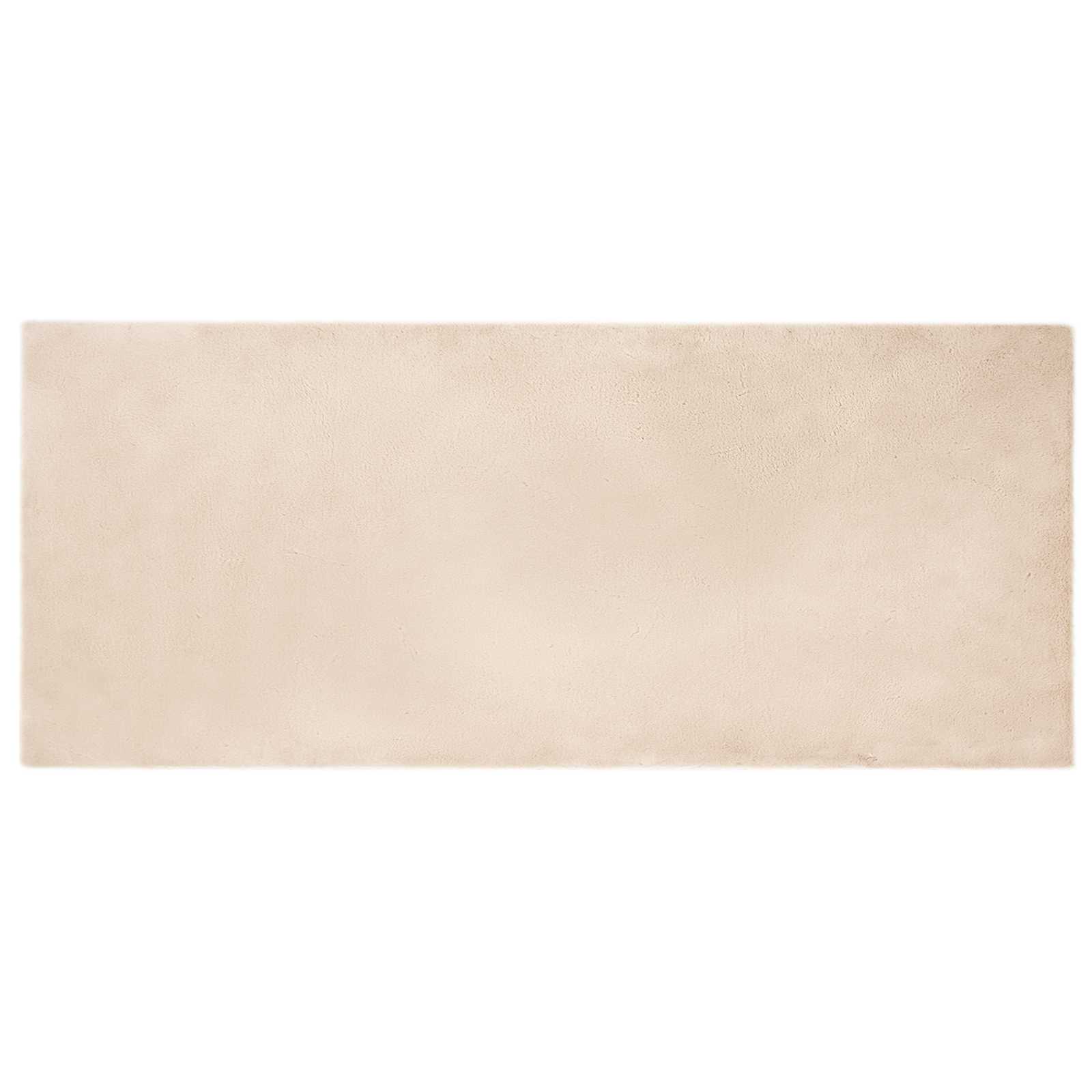 VidaXL tapis en fausse fourrure de lapin taupe huileux 80 x 200 cm polyester