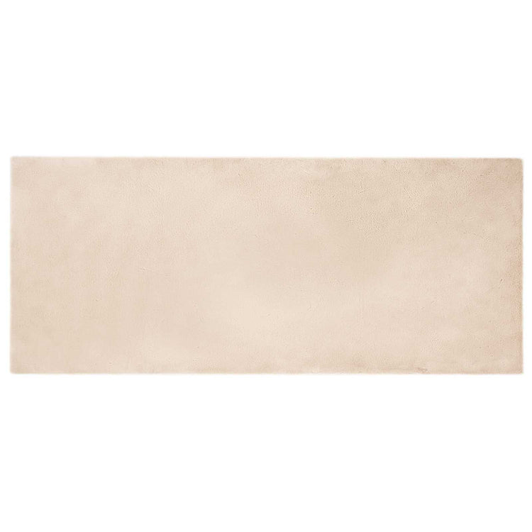 VidaXL tapis en fausse fourrure de lapin taupe huileux 80 x 200 cm polyester