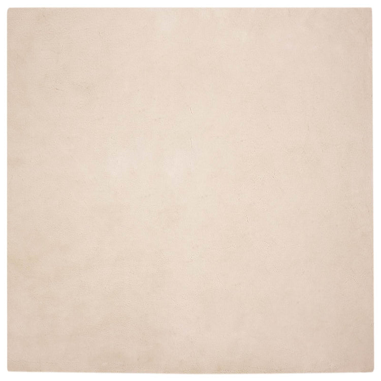 VidaXL tapis en fausse fourrure de lapin taupe huileux 160 x 160 cm polyester