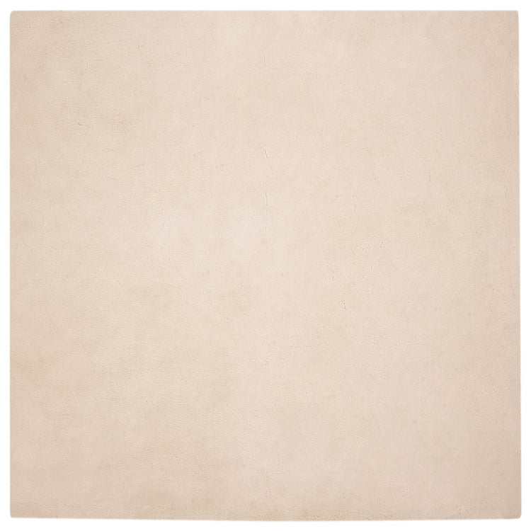 VidaXL tapis en fausse fourrure de lapin taupe huileux 200 x 200 cm polyester