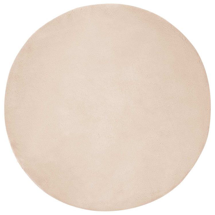 VidaXL tapis en fausse fourrure de lapin taupe huileux ø 100 cm polyester