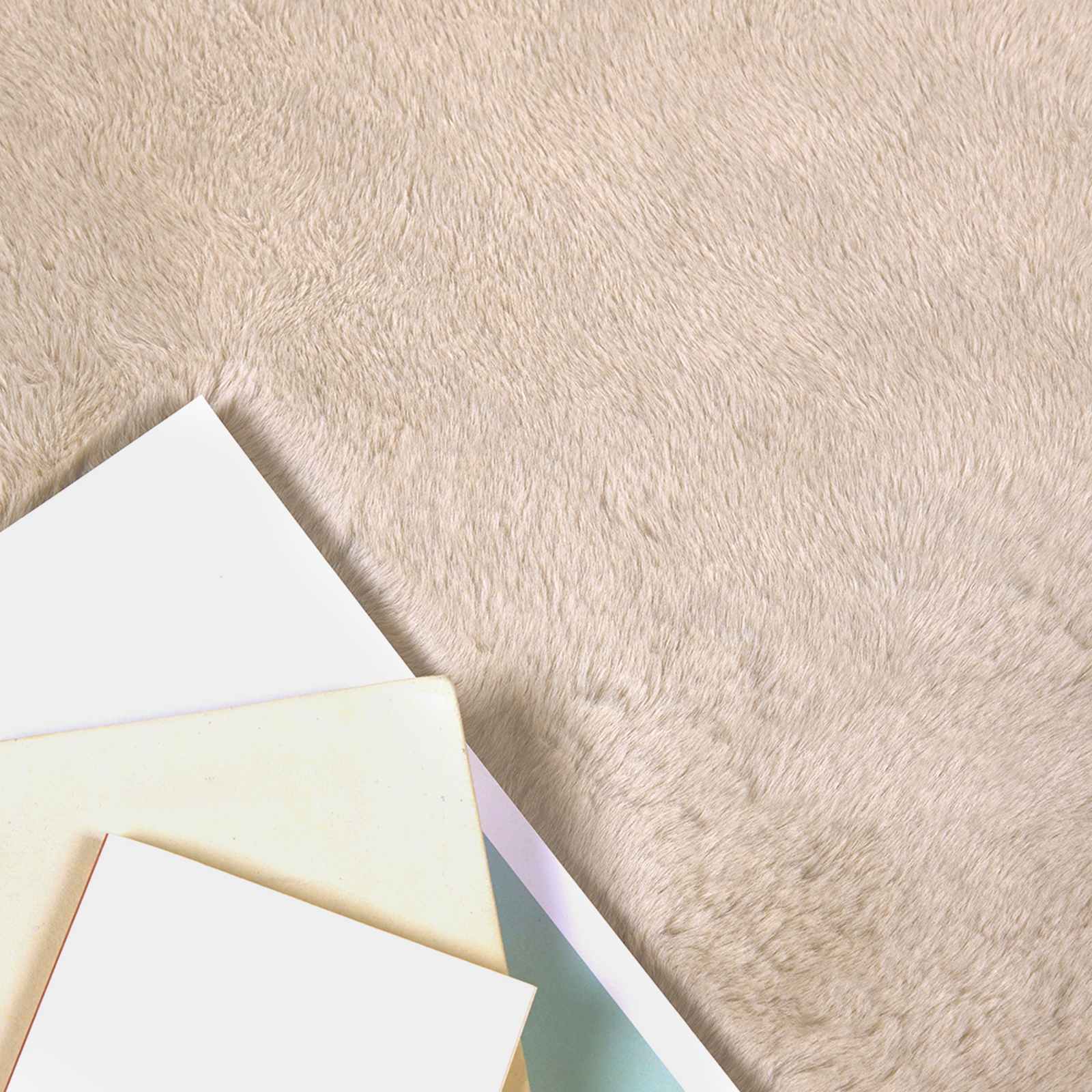 VidaXL tapis en fausse fourrure de lapin huile taupe ø 200 cm polyester
