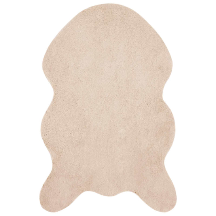 VidaXL tapis en fausse fourrure de lapin taupe huileux 60 x 90 cm polyester