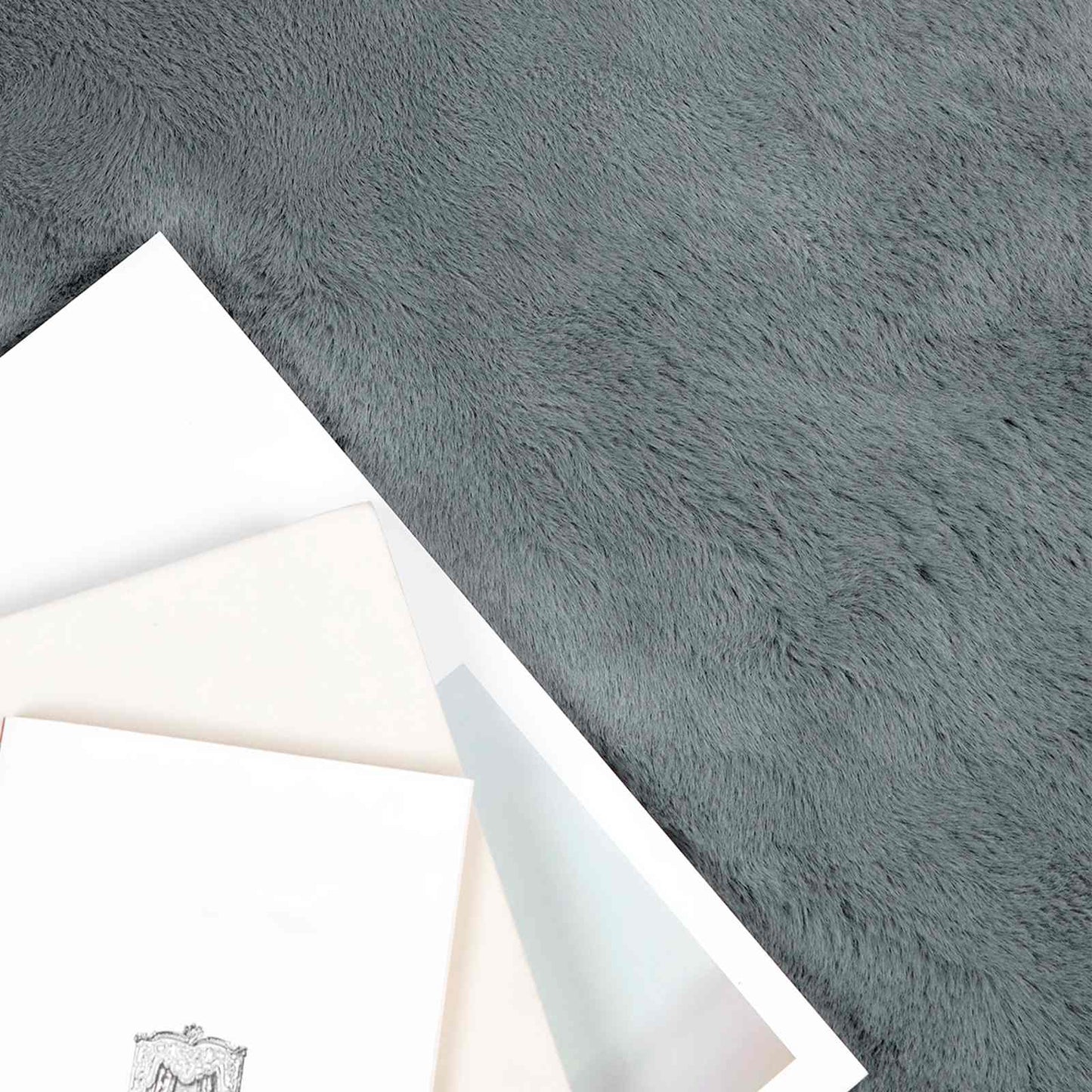 VidaXL tapis en fausse fourrure de lapin huile anthracite 60 x 110 cm polyester