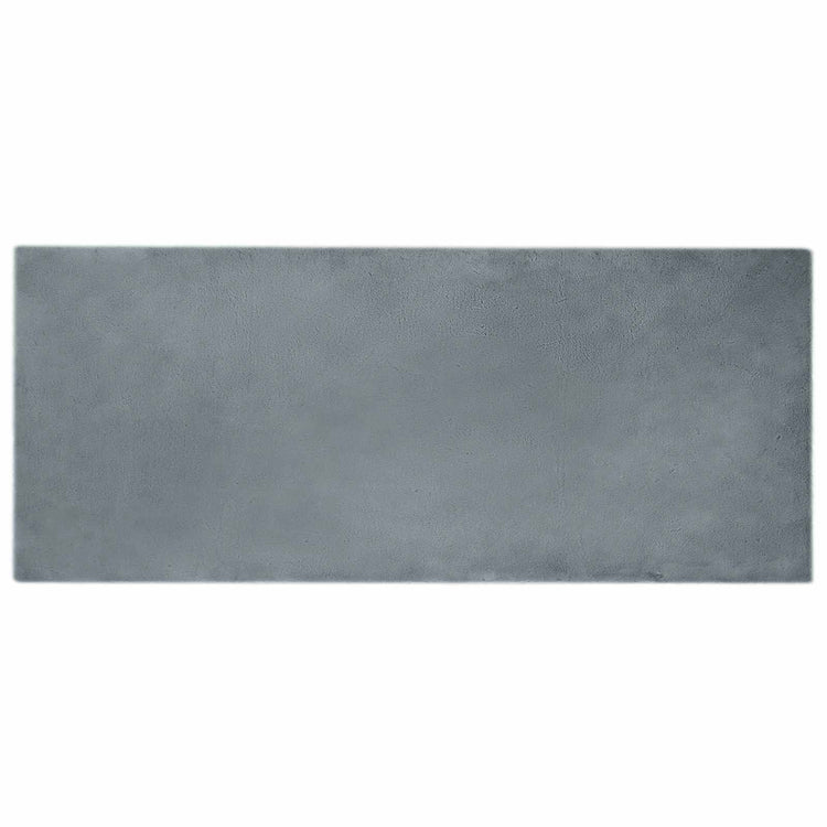 Vidaxl tapis en fausse fourrure de lapin huile anthracite 100 x 200 cm polyester
