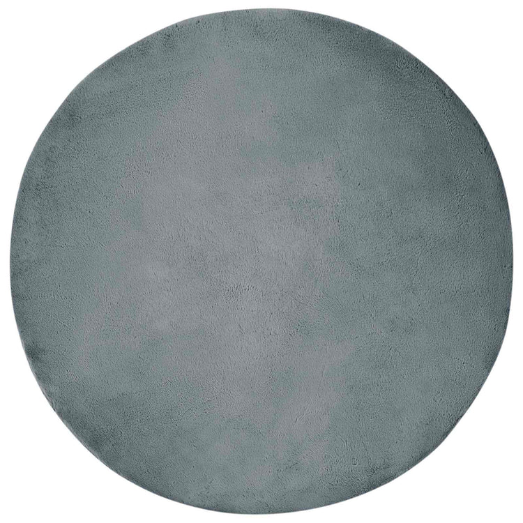VidaXL tapis en fausse fourrure de lapin huile anthracite ø 80 cm polyester