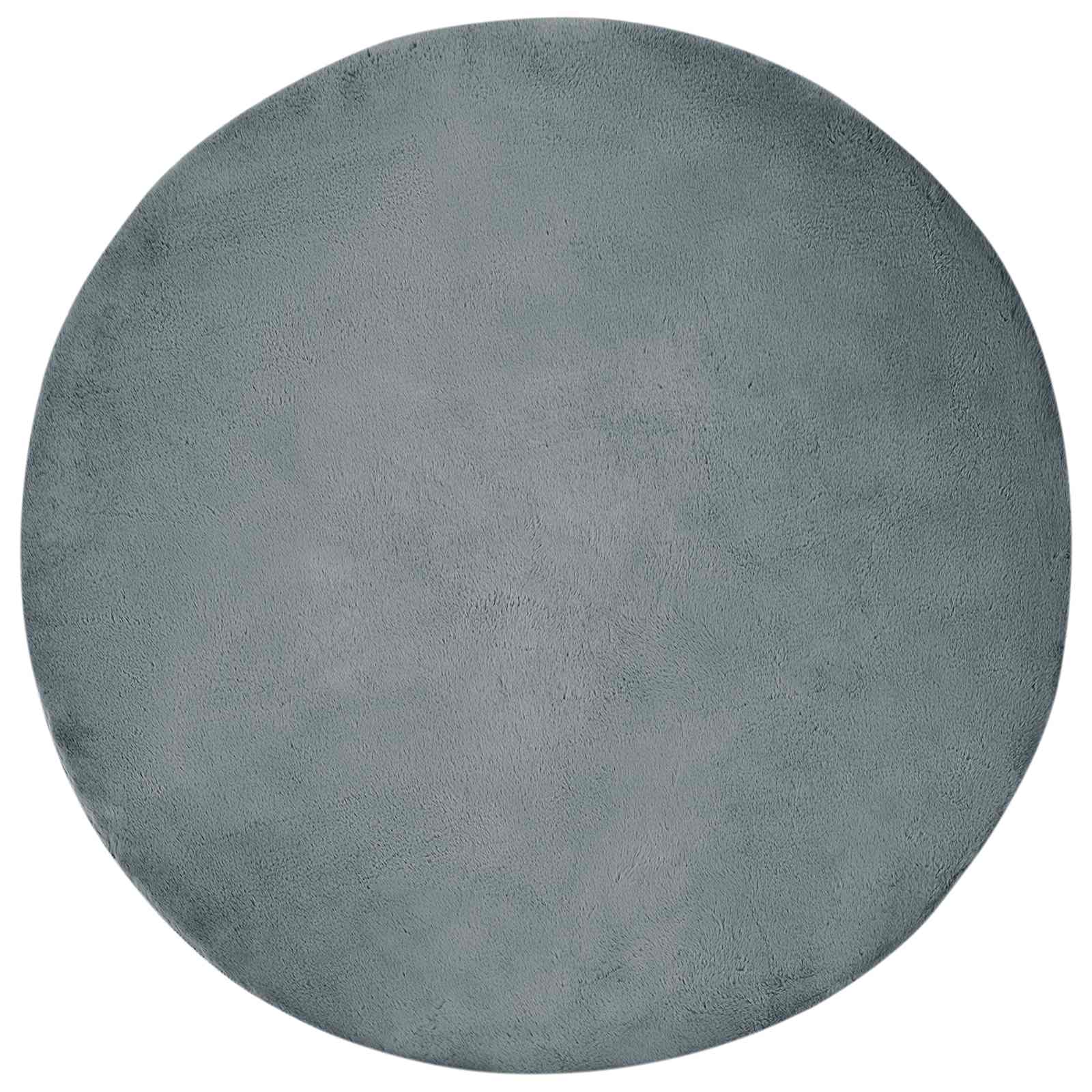 VidaXL tapis en fausse fourrure de lapin huile anthracite ø 100 cm polyester