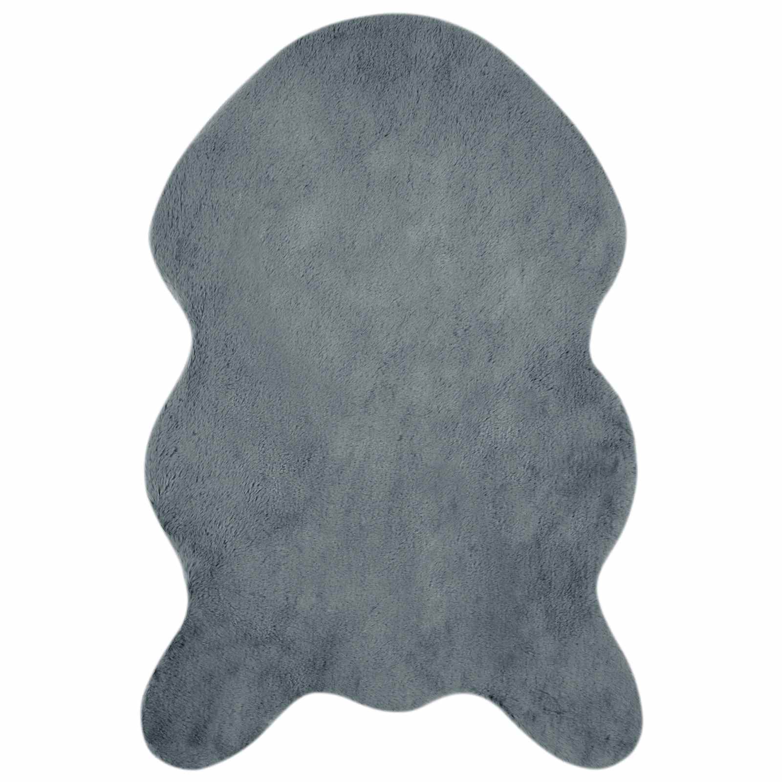 VidaXL tapis en fausse fourrure de lapin huile anthracite 50 x 80 cm polyester