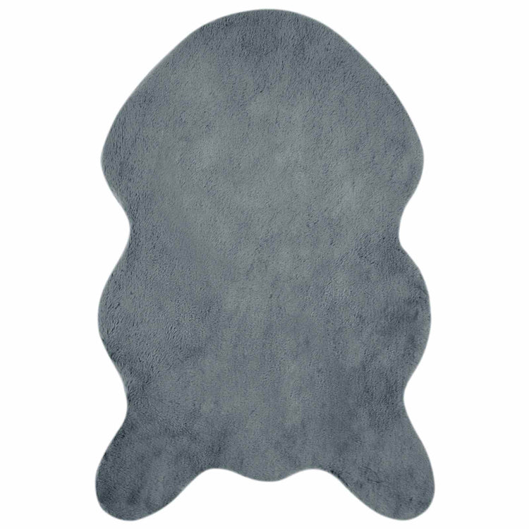 VidaXL tapis en fausse fourrure de lapin huile anthracite 60 x 90 cm polyester