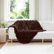 VidaXL couverture en fausse fourrure de lapin huile camel 220 x 240 cm polyester