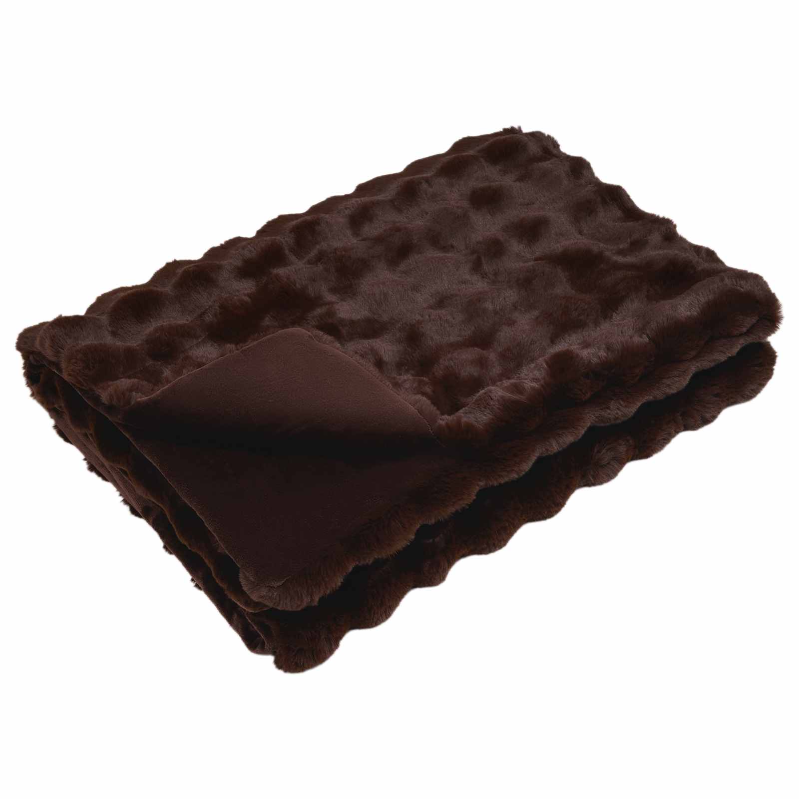 VidaXL couverture en fausse fourrure de lapin huile camel 220 x 240 cm polyester